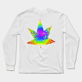 Rainbow striped in maple leaf classic Autumn Season Long Sleeve T-Shirt